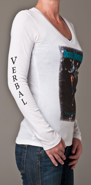 Women’s White 100% Cotton, Long Sleeve T- shirt, right